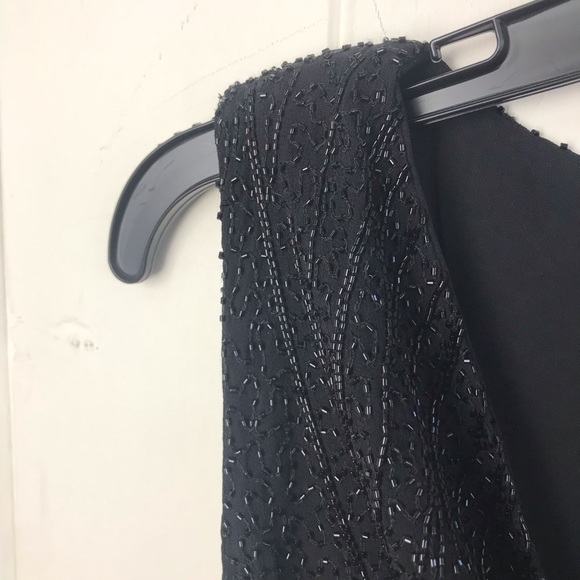 Ann Taylor Silk Drape Neck Sleeveless Embellished Top - Picture 4 of 12